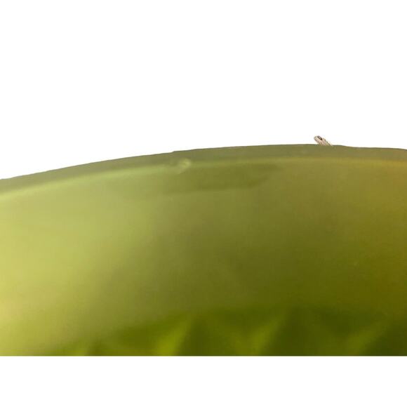 RARE! Vintage Satin Mist Lime by Indiana Glass Diamond Point Bowls 14in - Picture 6 of 6